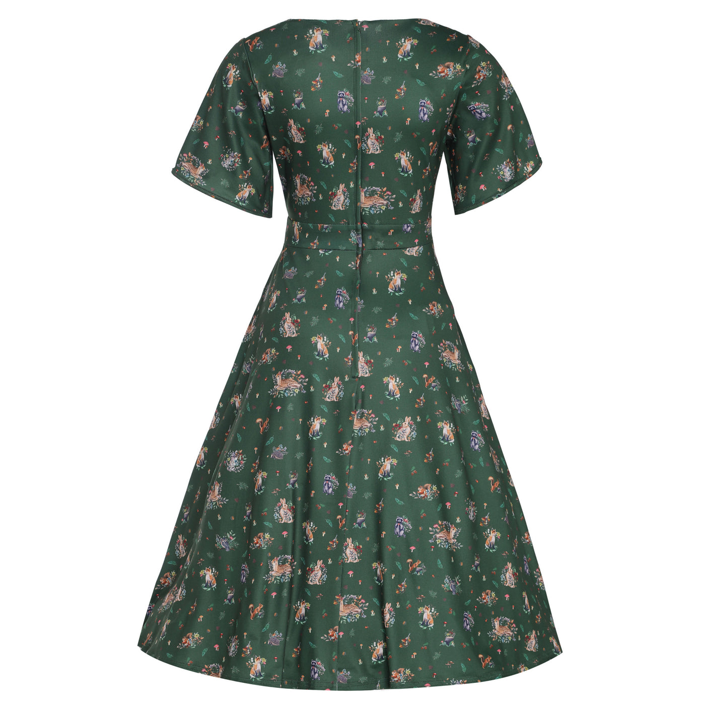 Janice Green Woodland Print Swing Dress