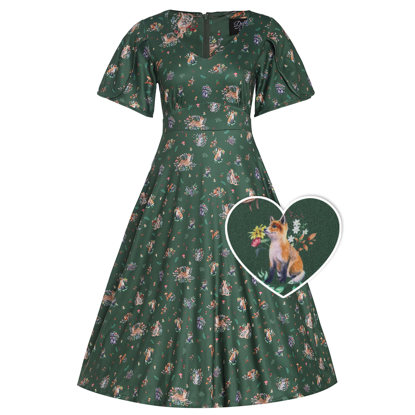 Janice Green Woodland Print Swing Dress