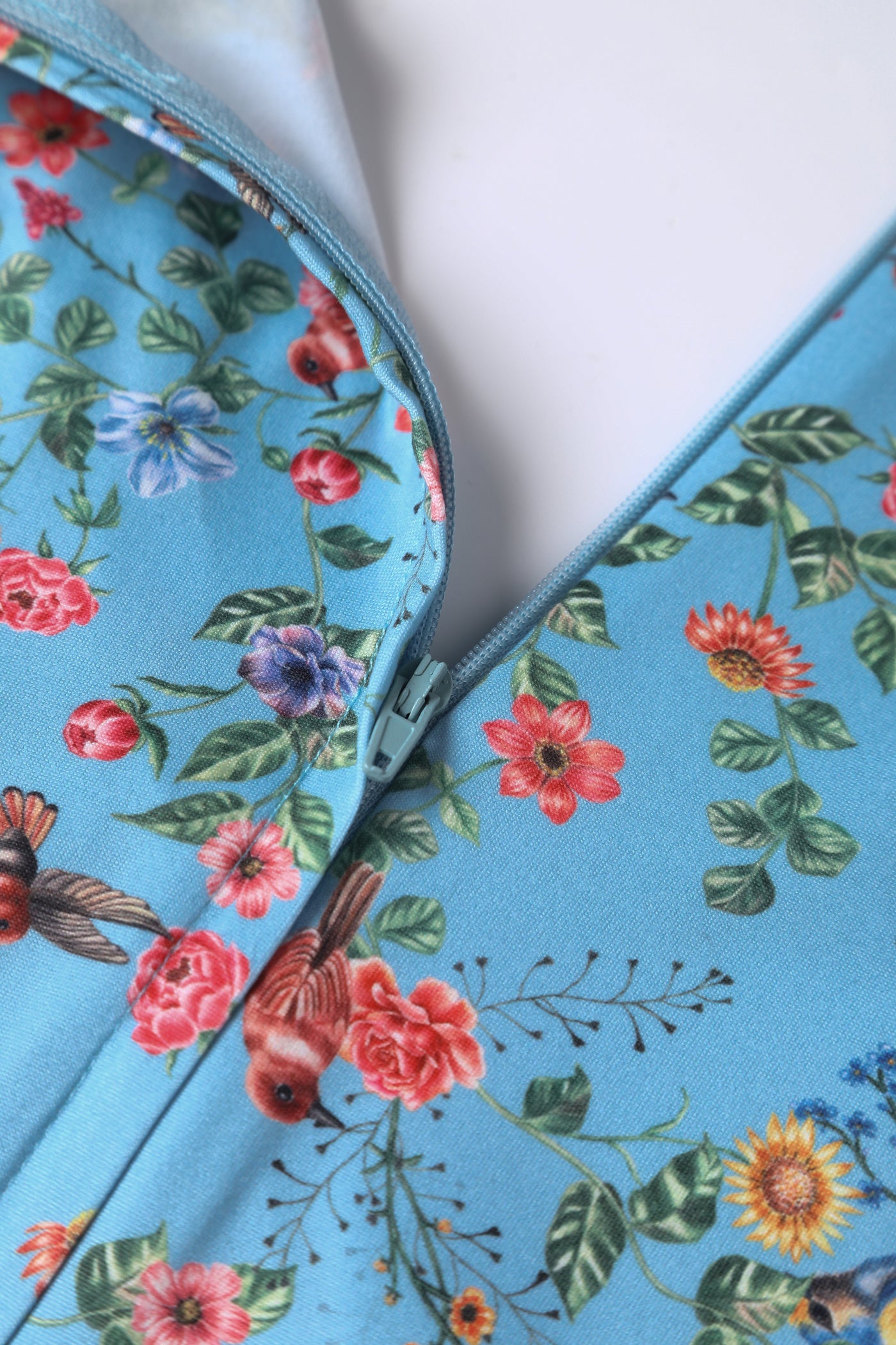 Katherine Blue Hummingbird Long Sleeved Dress