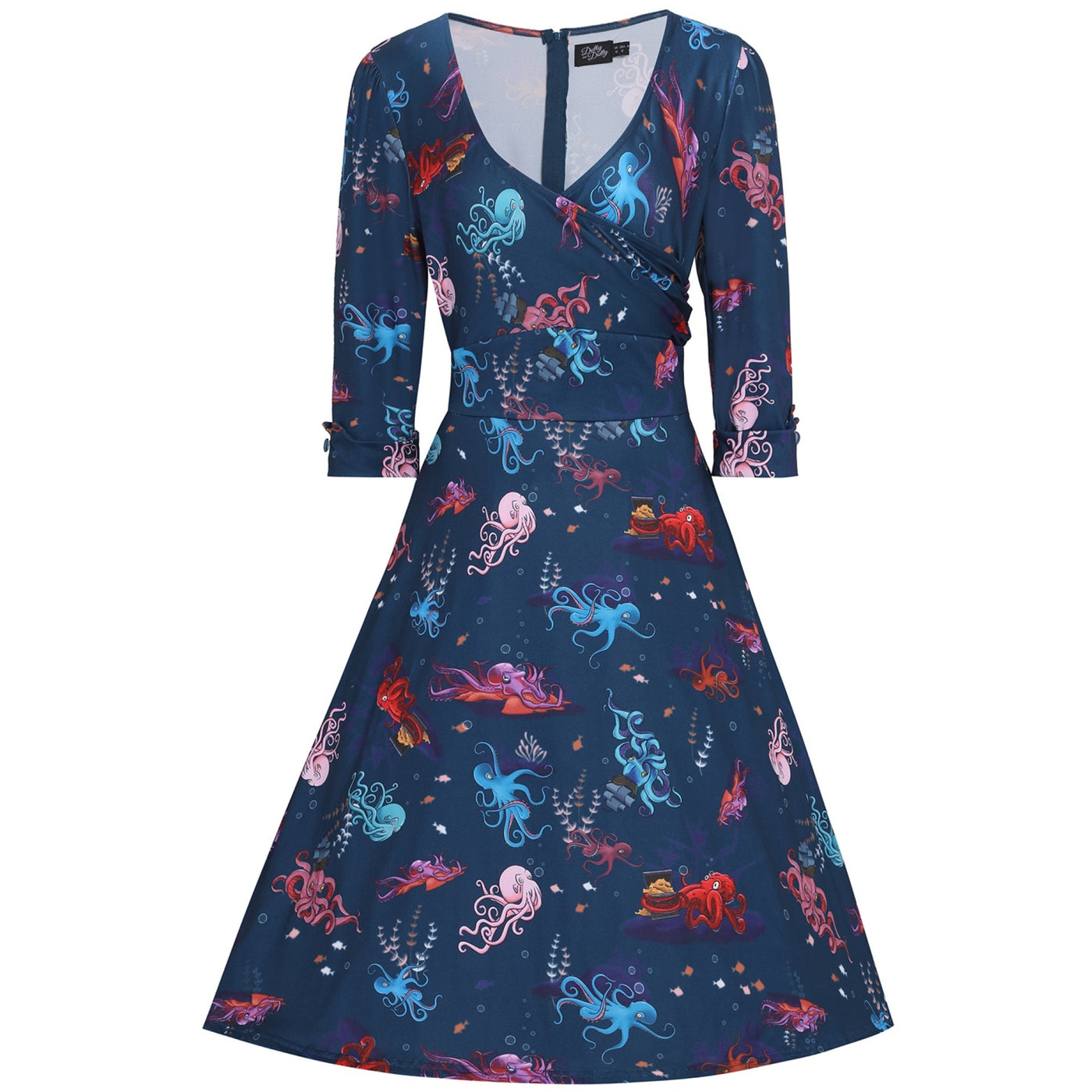 Katherine Navy Blue Octopus Swing Dress