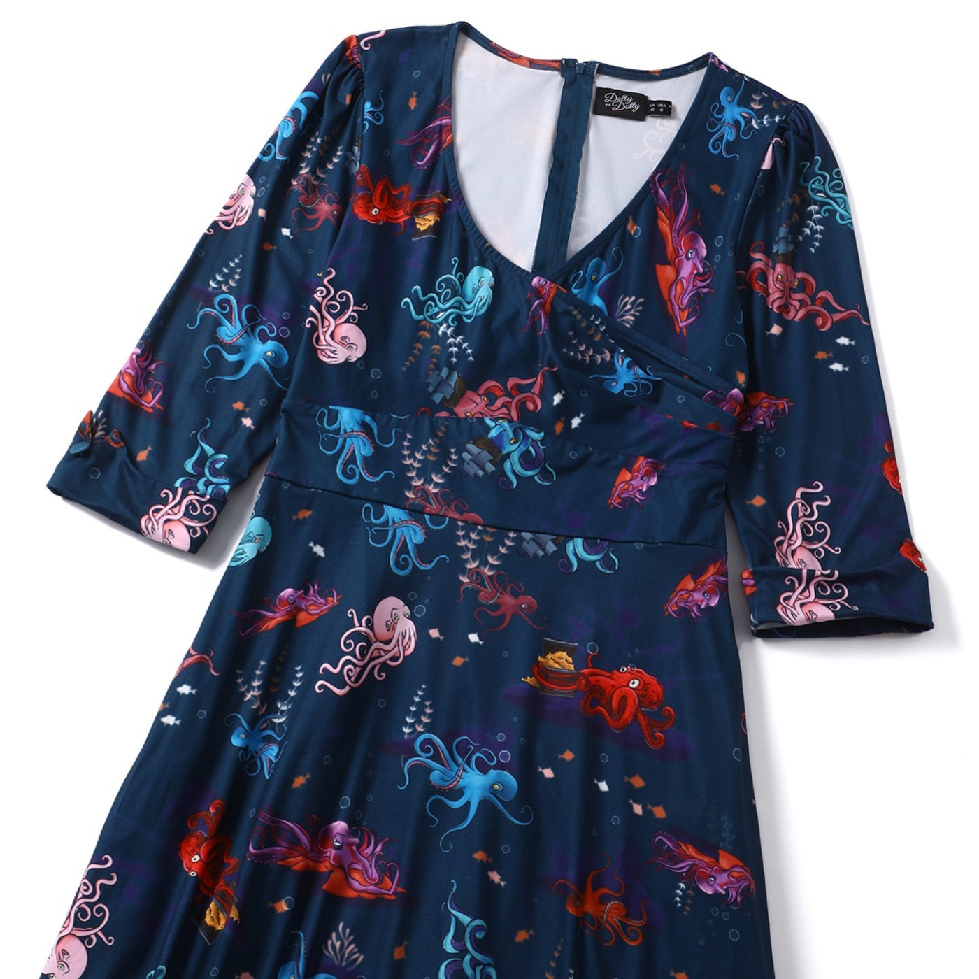 Katherine Navy Blue Octopus Swing Dress