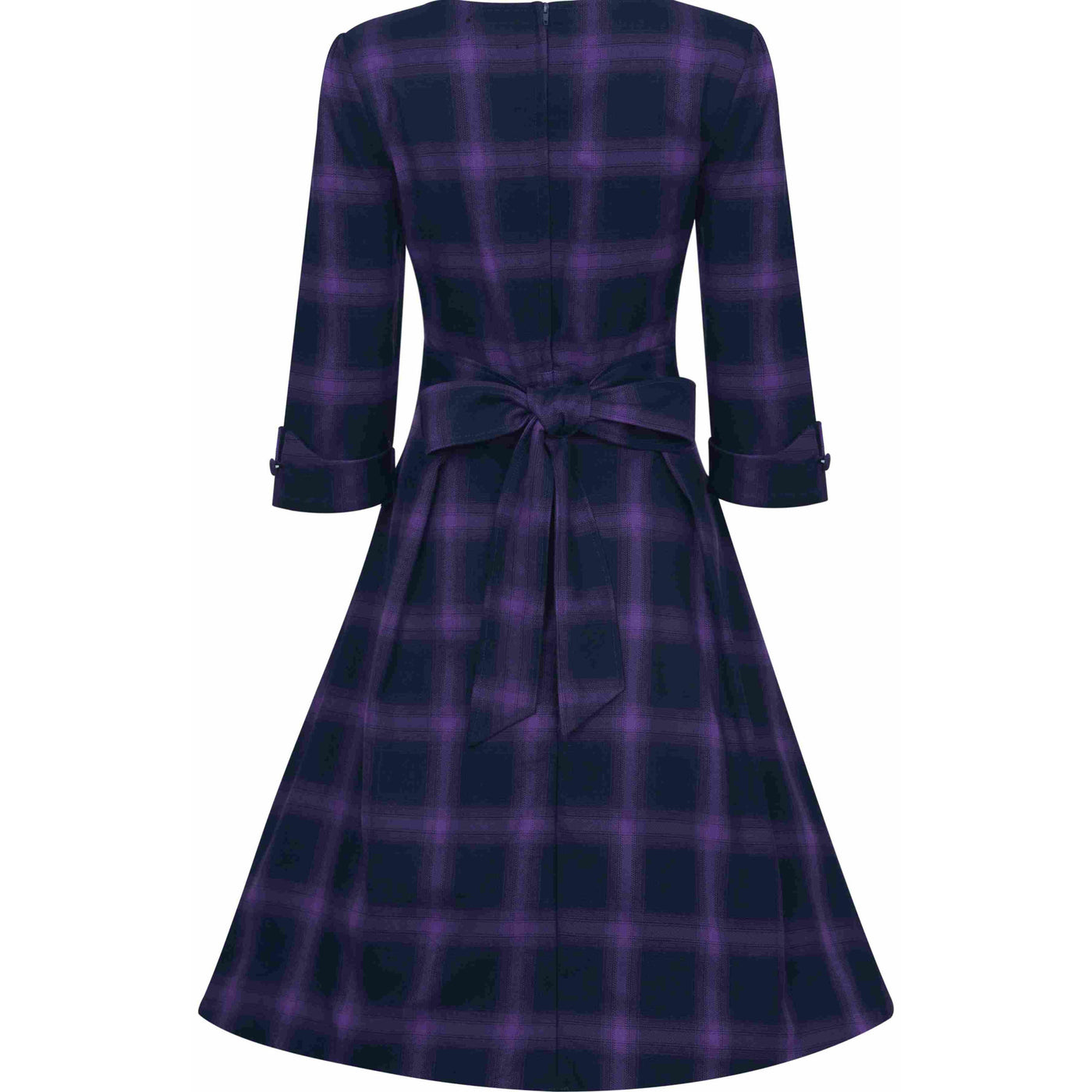 Katherine Purple Tartan Swing Dress
