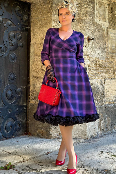 Katherine Purple Tartan Swing Dress