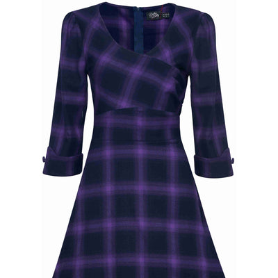 Katherine Purple Tartan Swing Dress