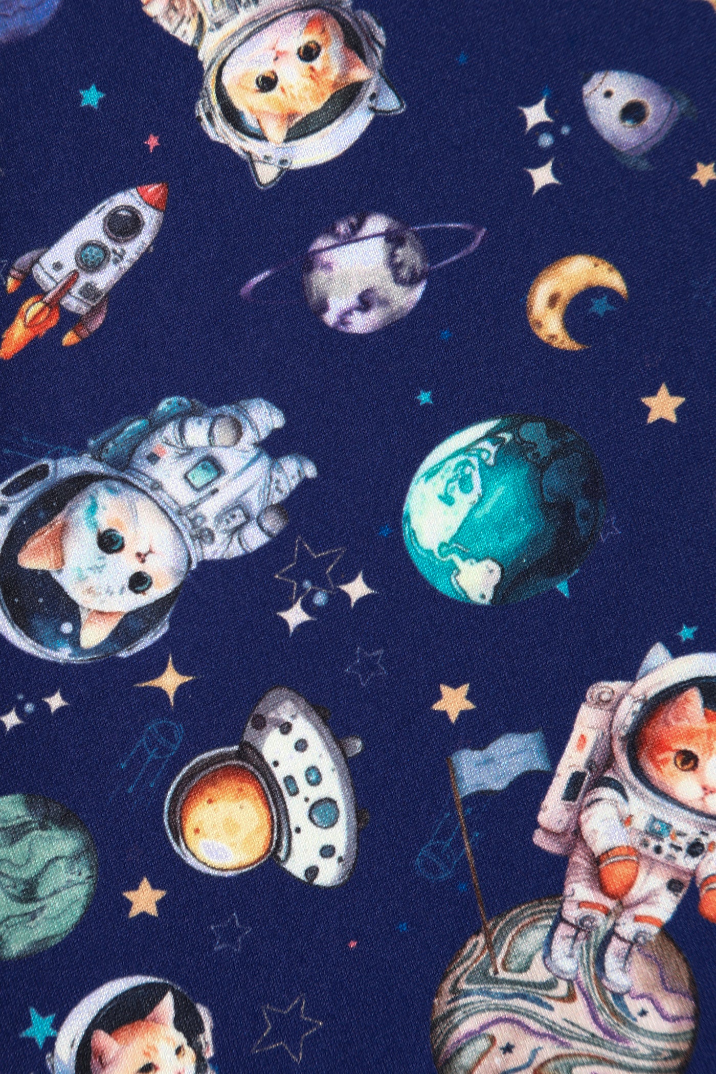 Brenda Purple Astronaut Cat in Space Flared Dress