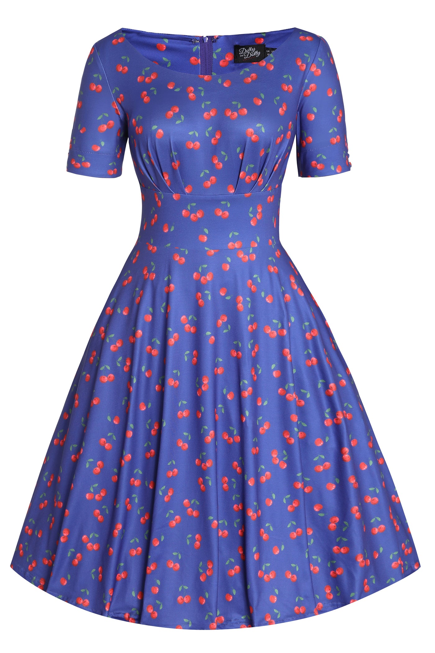 PRE ORDER Brenda Blue Cherry Flared Dress