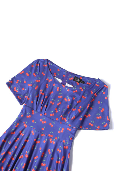 PRE ORDER Brenda Blue Cherry Flared Dress