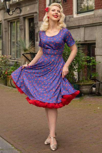 PRE ORDER Brenda Blue Cherry Flared Dress