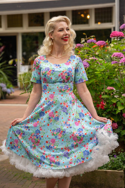 PRE ORDER Brenda Light Blue Hydrangea Dress