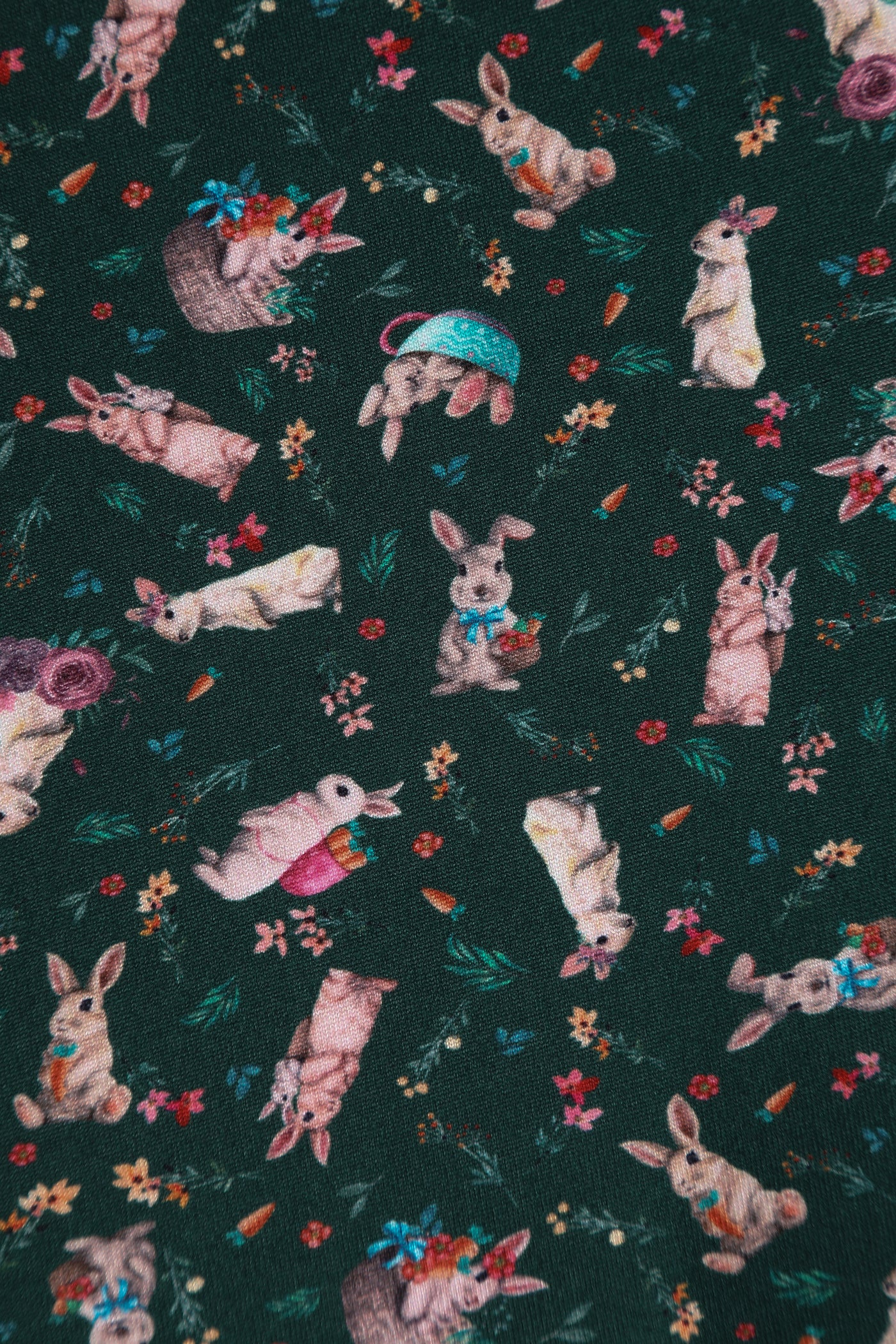 Brenda Dark Green Bunny Print Flared Dress