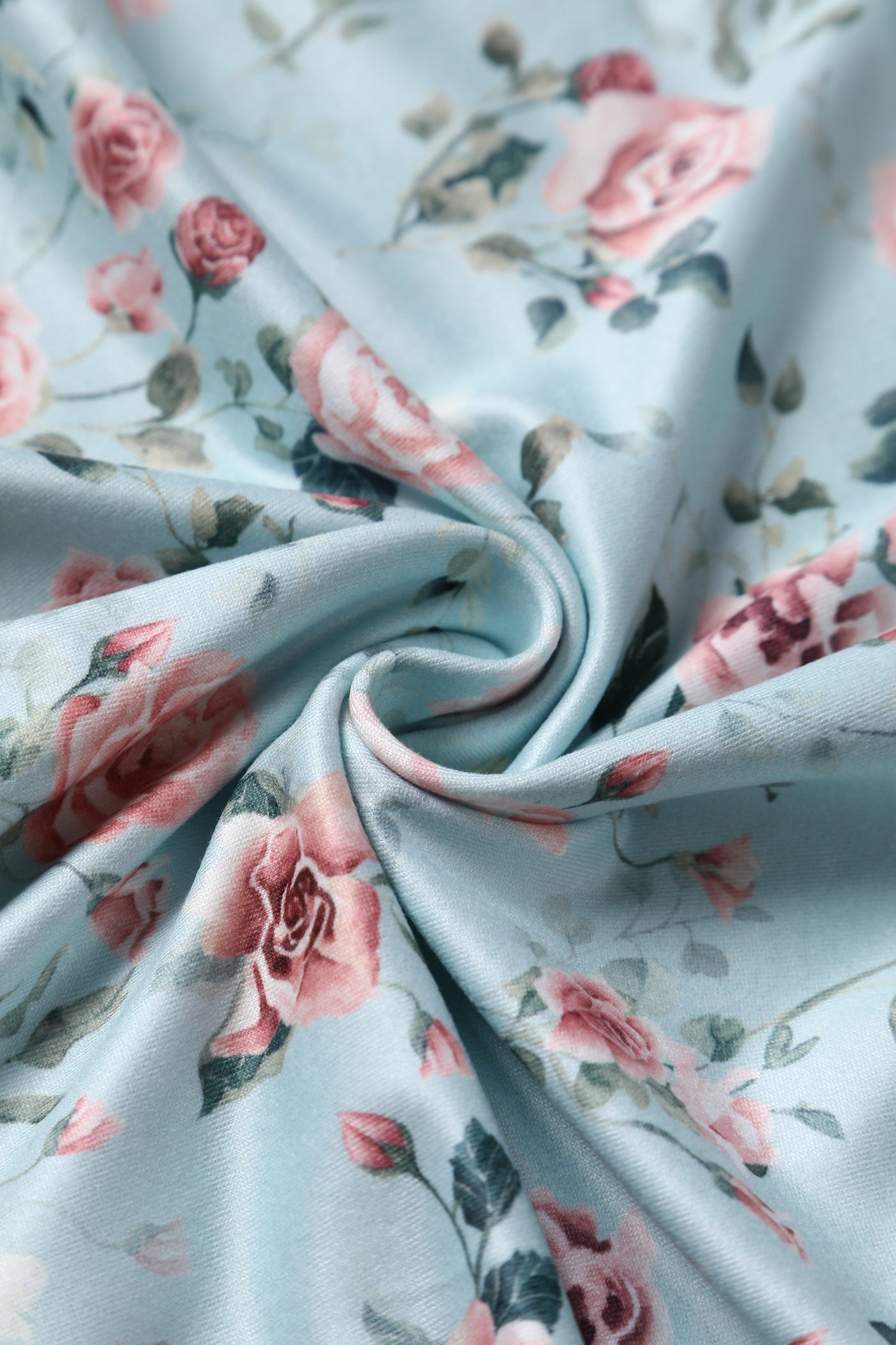 PRE ORDER Brenda Pink Rose Flared Dress In Baby Blue