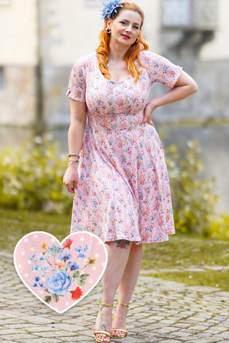 Brenda Summer Pink Meadow Dress