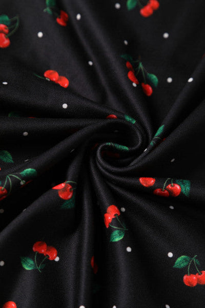 PRE ORDER Julia Black Cherry Print Sleeved Dress