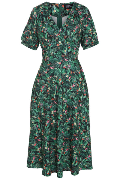 EU STOCK Julia Green 50s Style Chameleon Print Swing Dress