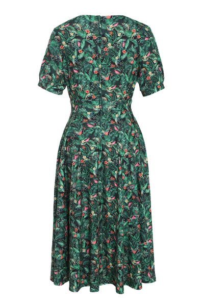 EU STOCK Julia Green 50s Style Chameleon Print Swing Dress