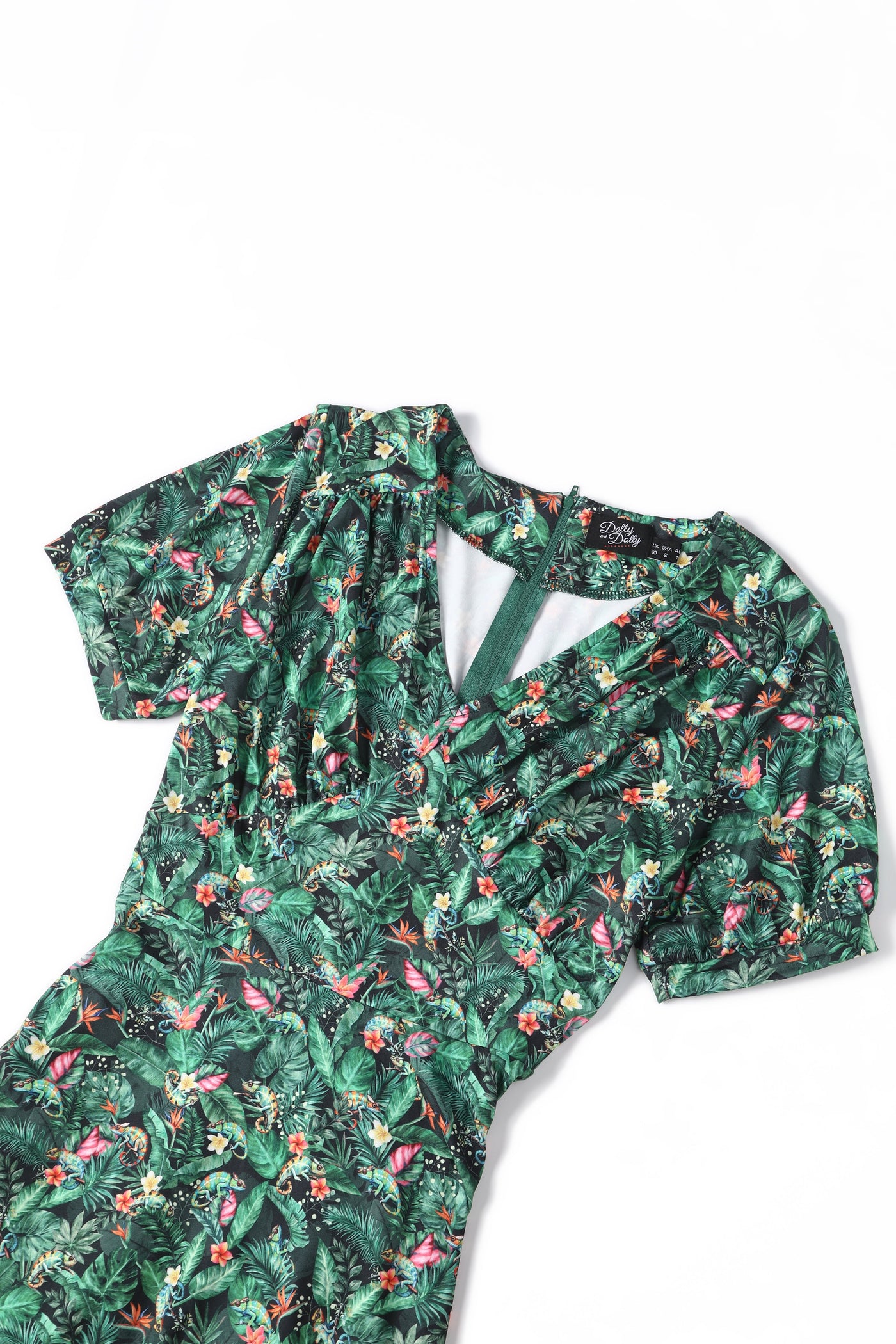 EU STOCK Julia Green 50s Style Chameleon Print Swing Dress