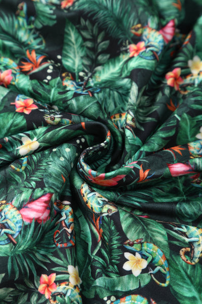 EU STOCK Julia Green 50s Style Chameleon Print Swing Dress