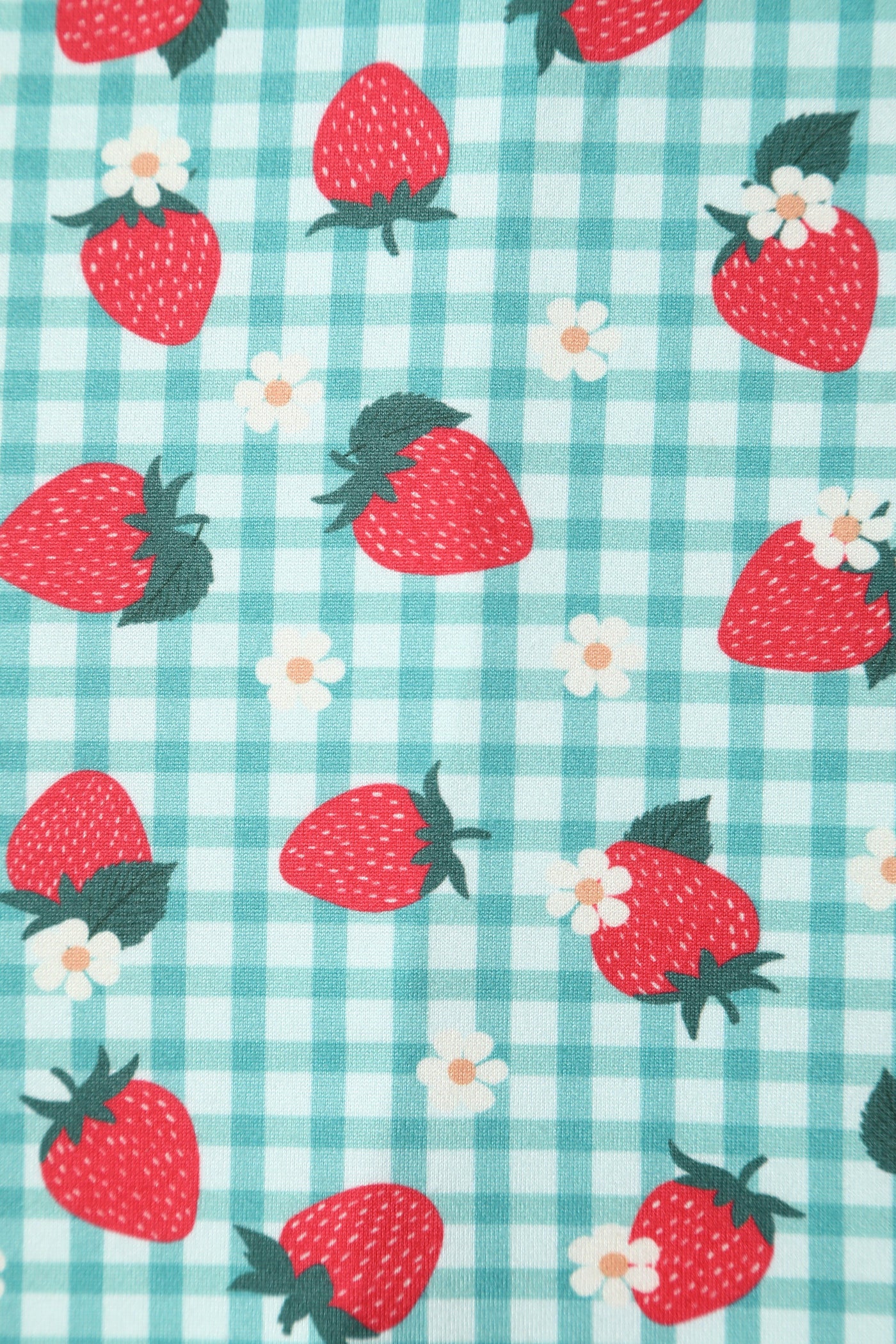 EU STOCK Julia Light Green 50s Style Strawberry/Checkered Print Swing Dress