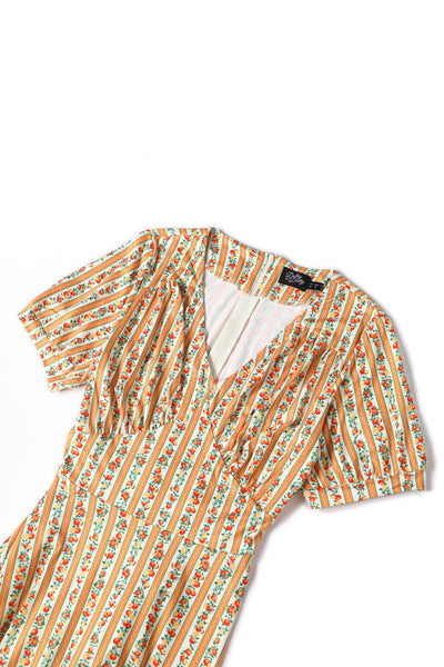 Julia Oranges/Stripe 50s Style Swing Dress