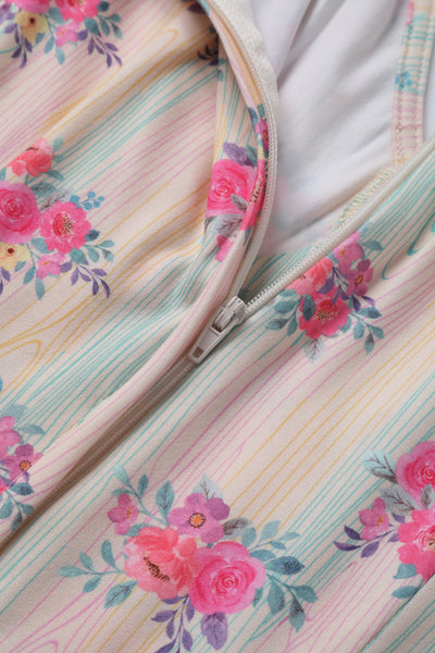 Julia Pastel Floral V-Neck Dress