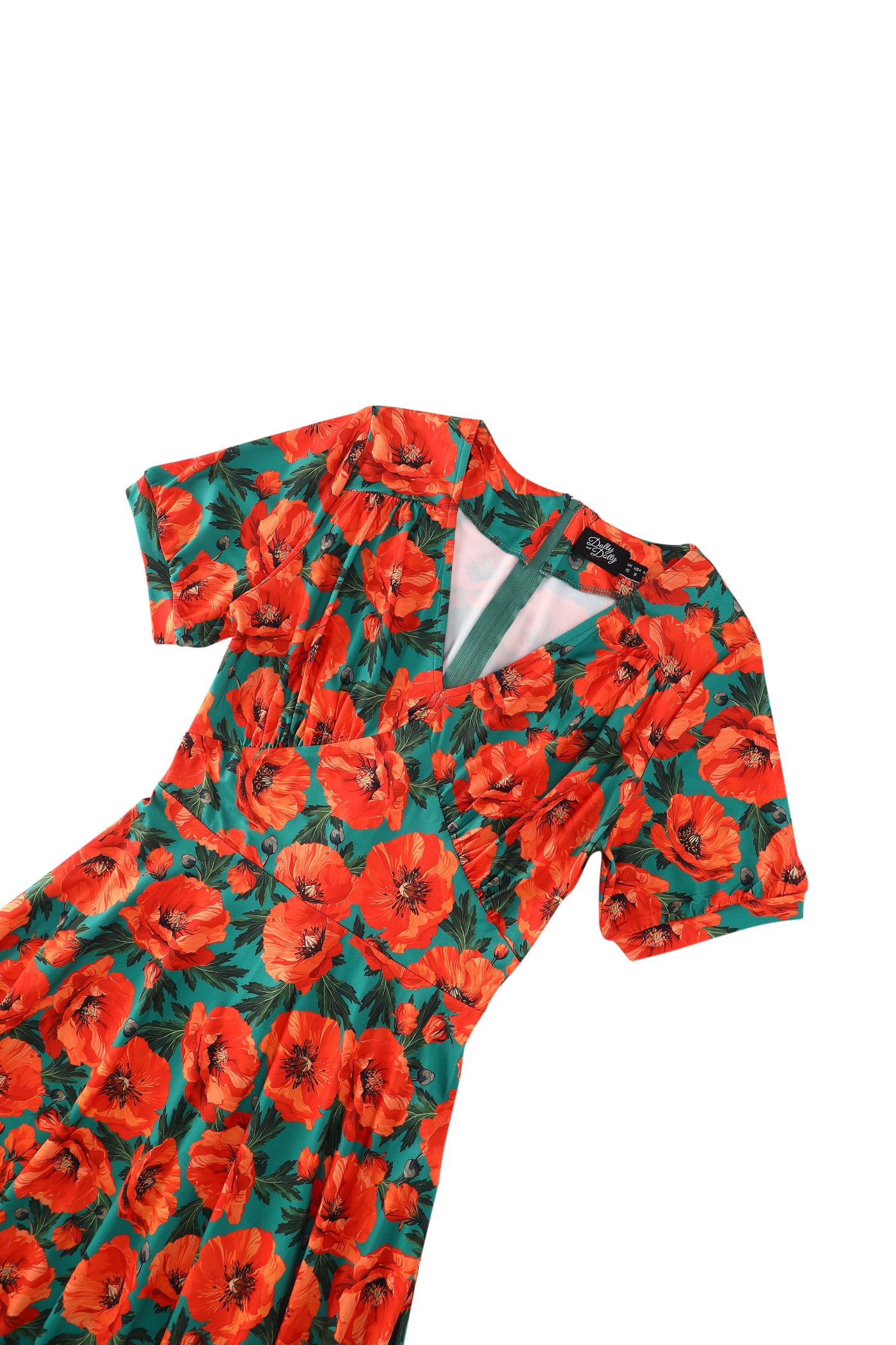 Julia Poppy Midi Dress In Teal