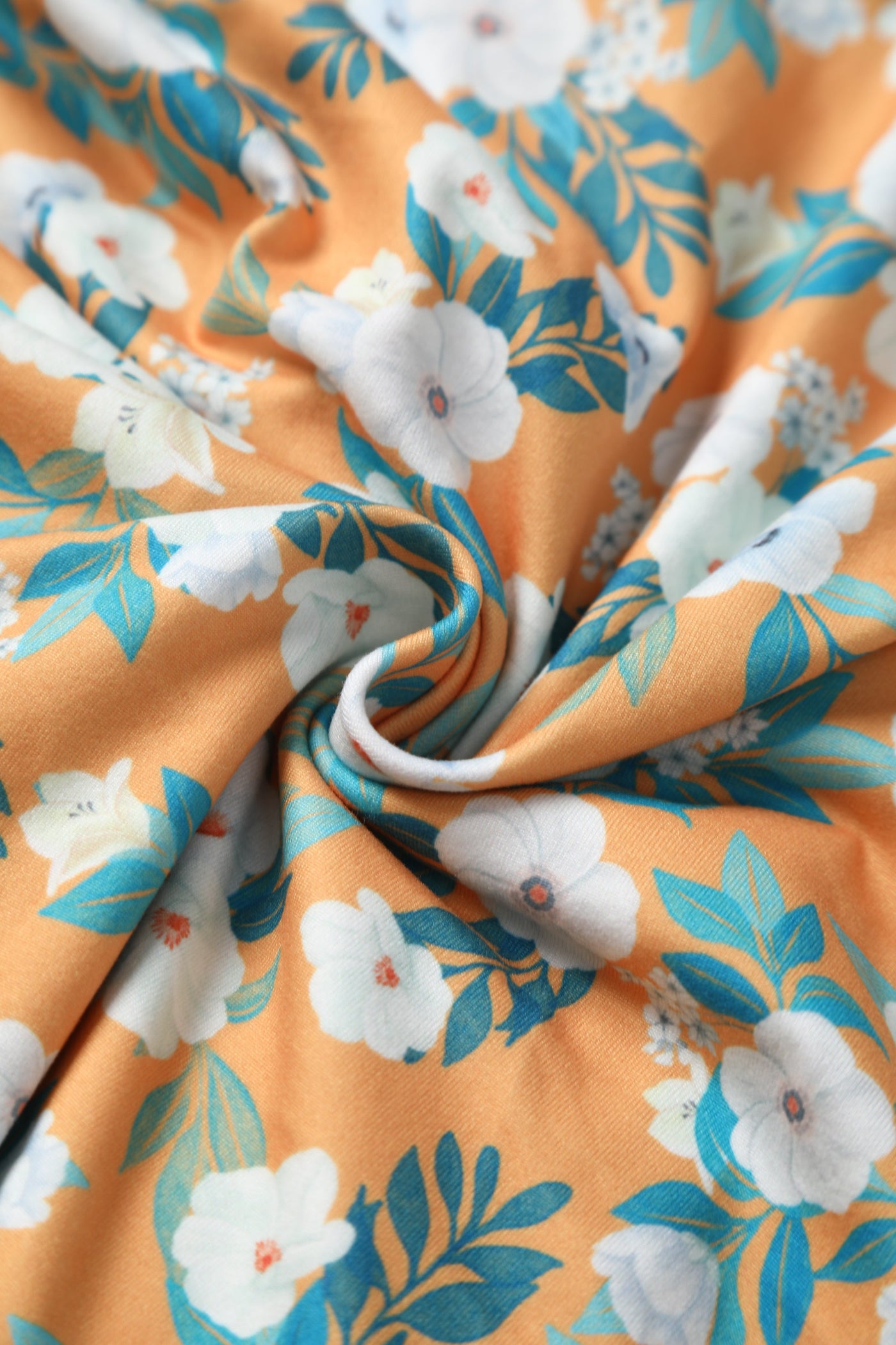 EU STOCK Julia Yellow 50s Style White Floral Print Swing Dress