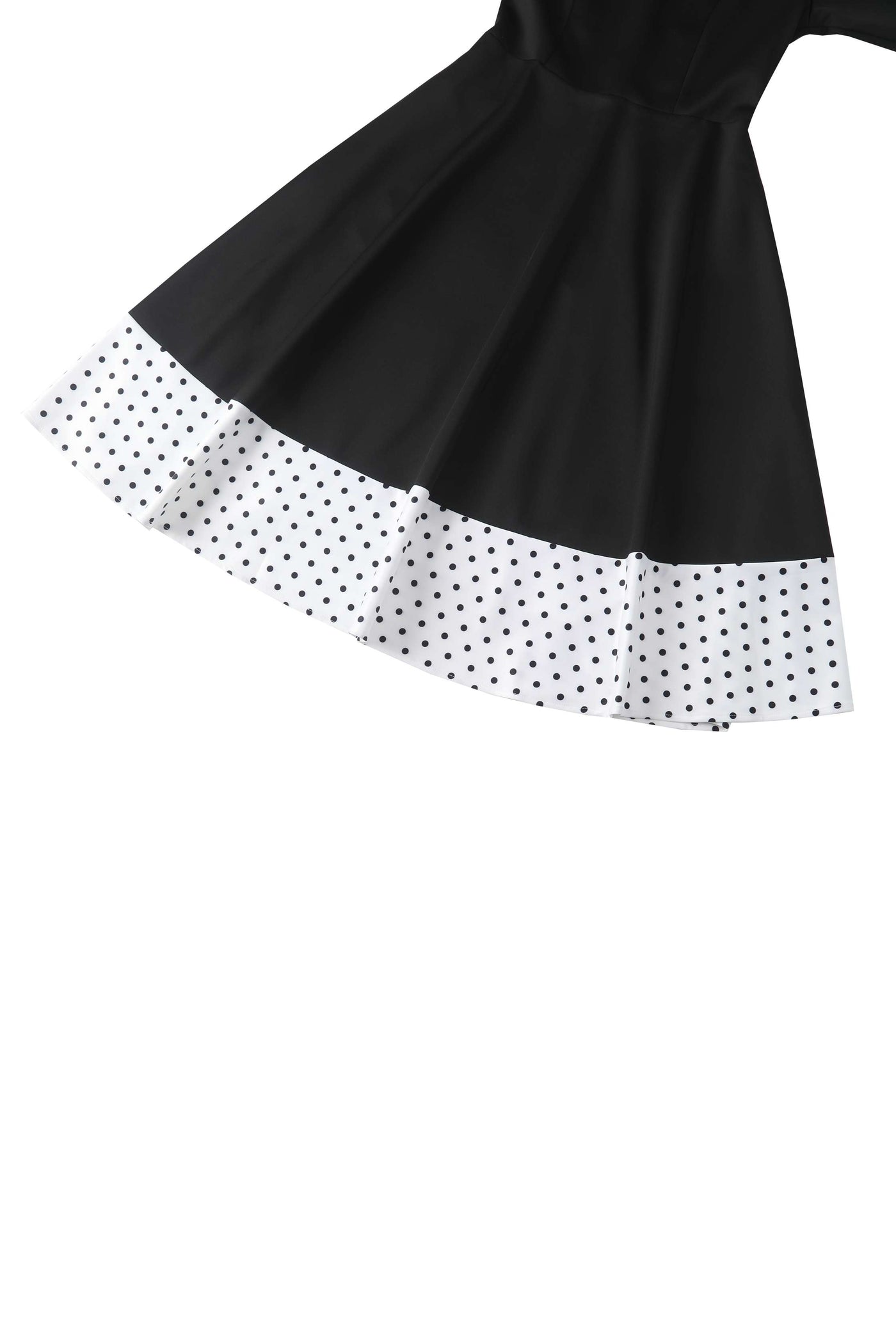 Maria Elegant Black A-Line Dress with Polka Dot