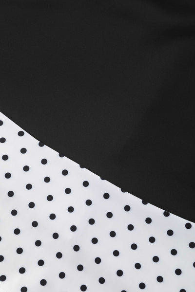 Maria Elegant Black A-Line Dress with Polka Dot