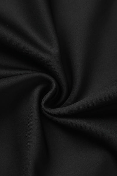 Maria Elegant Black A-Line Dress with Polka Dot