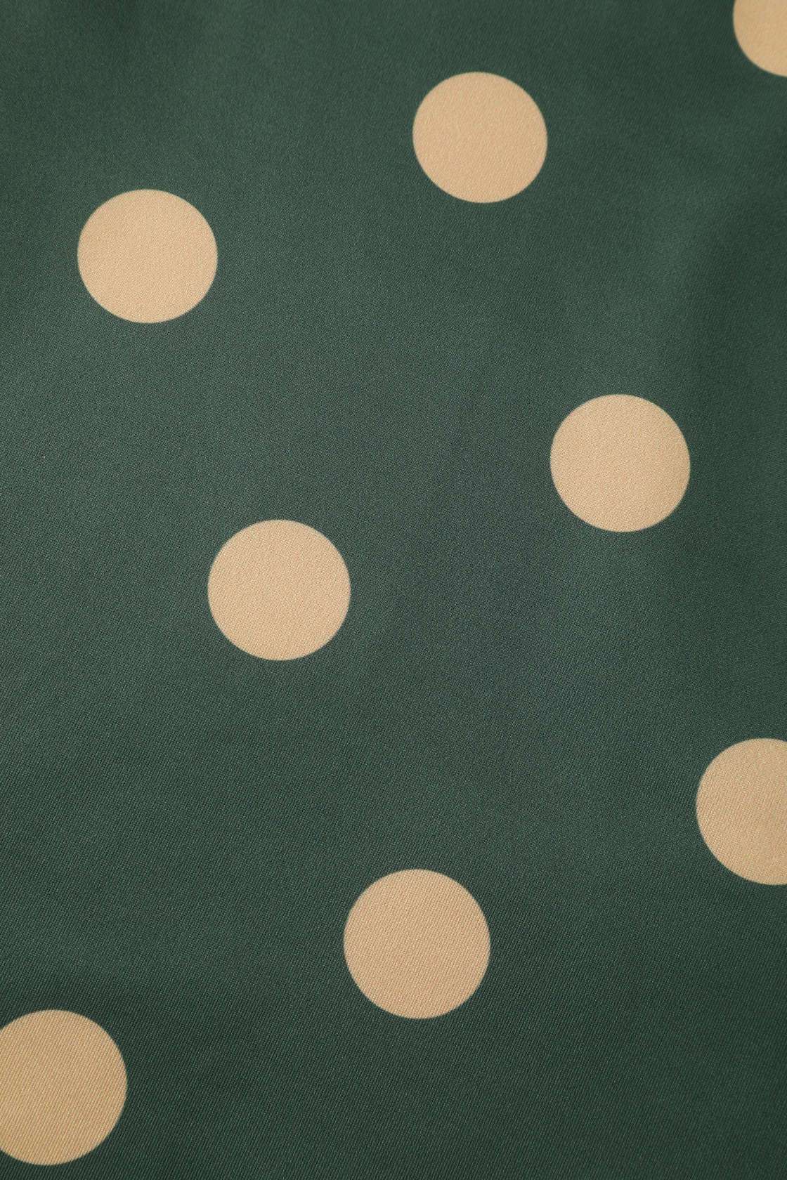 Maria Polka Dot Flared Dress In Green