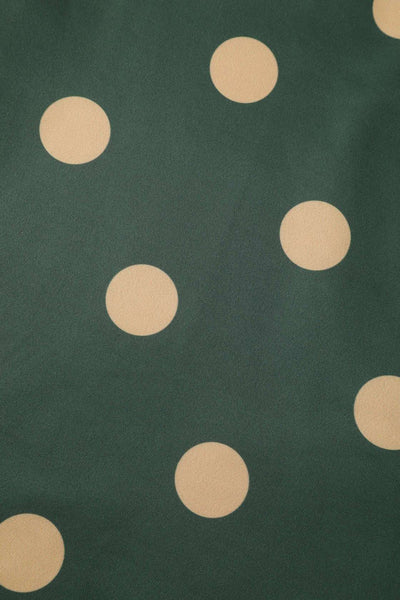 Maria Polka Dot Flared Dress In Green