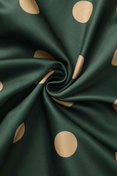 Maria Polka Dot Flared Dress In Green