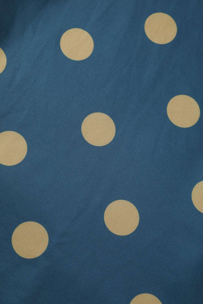Maria Polka Dot Flared Dress In Blue