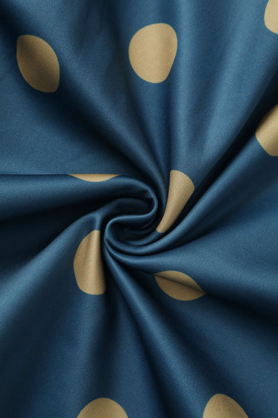 Maria Polka Dot Flared Dress In Blue