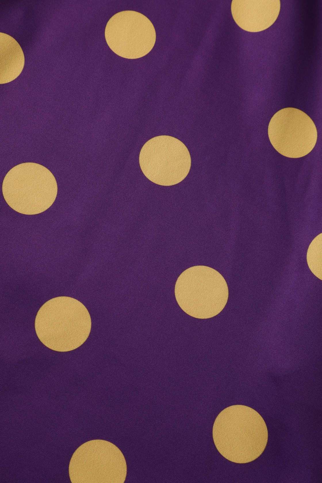 Maria Yellow Polka Dot Flared Dress In Purple