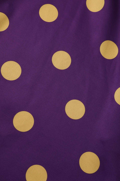 Maria Yellow Polka Dot Flared Dress In Purple