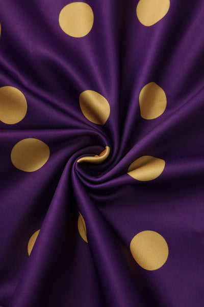 Maria Yellow Polka Dot Flared Dress In Purple