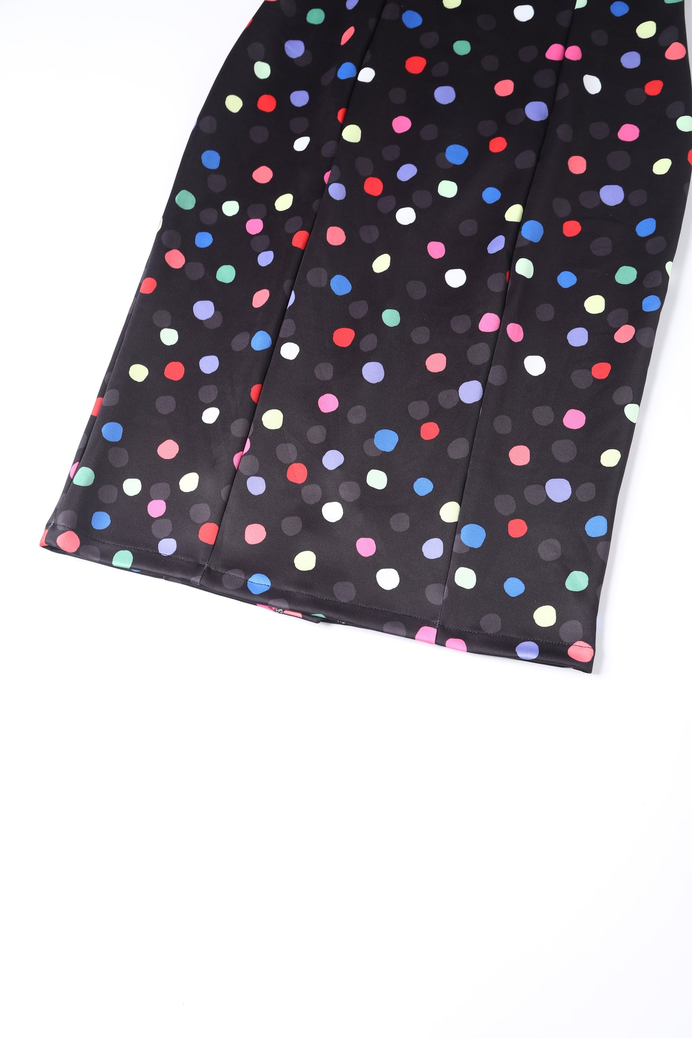PRE ORDER Toni Fitted Collared Vintage Dress in Black Colourful Polka Print