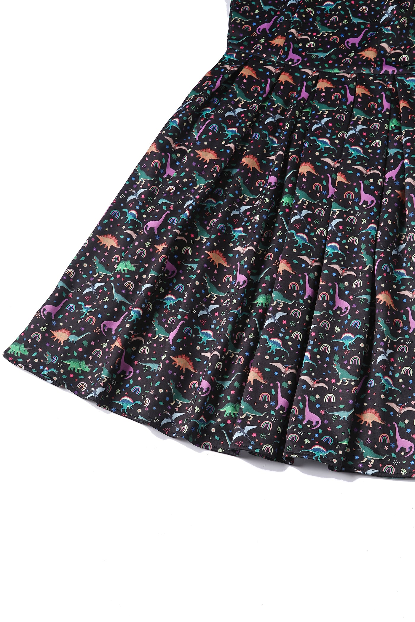 Amanda Black Dinosaur Print Swing Dress