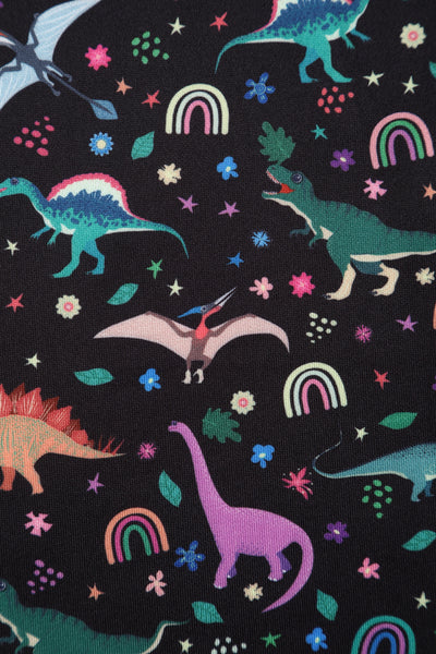 PRE ORDER Amanda Black Dinosaur Print Swing Dress