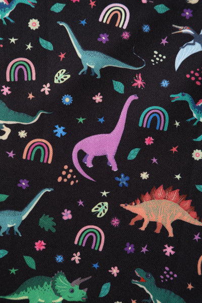 Amanda Black Dinosaur Print Swing Dress