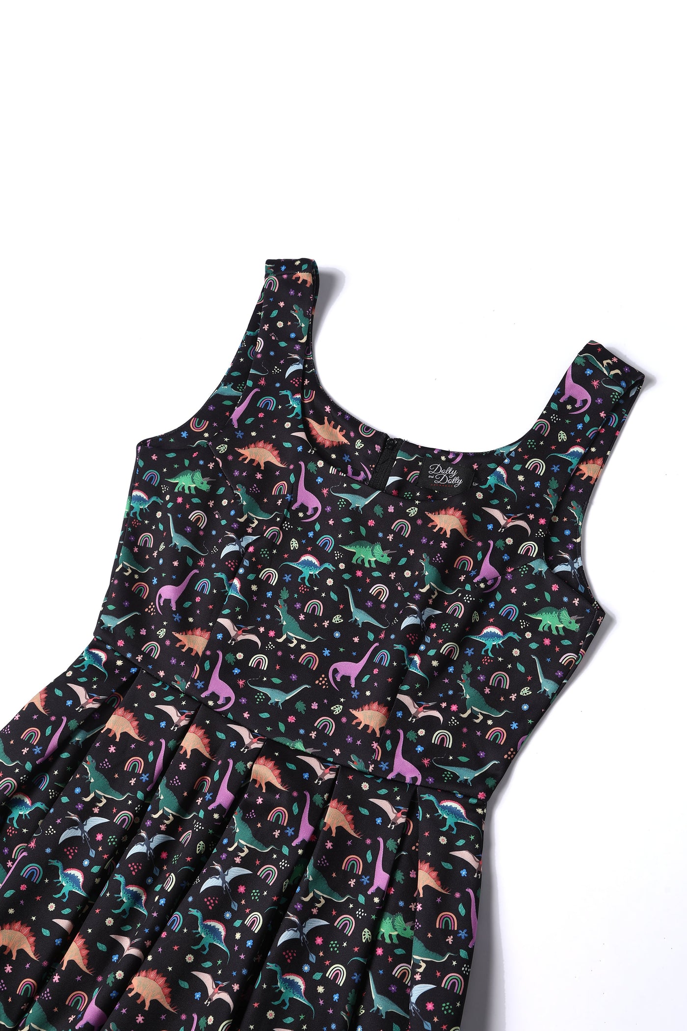 PRE ORDER Amanda Black Dinosaur Print Swing Dress