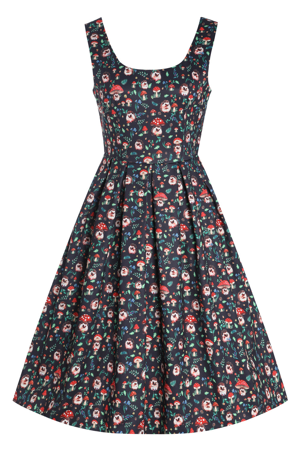 PRE ORDER Amanda Hedgehog & Mushroom Flared Dress