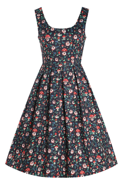 PRE ORDER Amanda Hedgehog & Mushroom Flared Dress