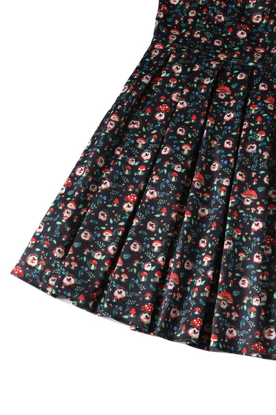 PRE ORDER Amanda Hedgehog & Mushroom Flared Dress