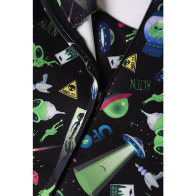 PRE ORDER Amanda Swing Dress in Black with UFO Print
