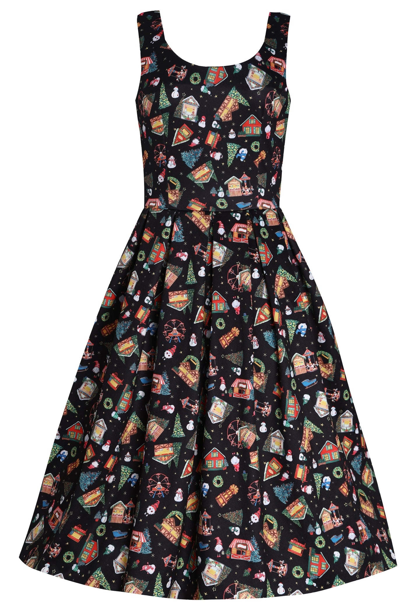 PRE ORDER Amanda Christmas Fair Women's Quirky Swing Dress