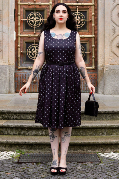 PRE ORDER Amanda Black Skull Swing Dress