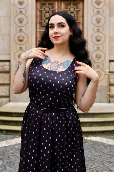 PRE ORDER Amanda Black Skull Swing Dress
