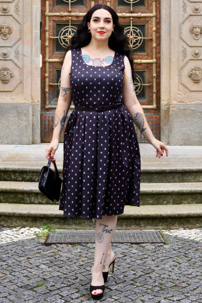 PRE ORDER Amanda Black Skull Swing Dress